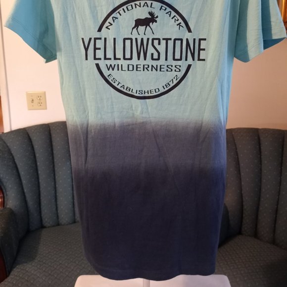 T-Shirt NWT Exist Brand Yellowstone Natl Park L Seablue Navy-Item #404 - Picture 2 of 3